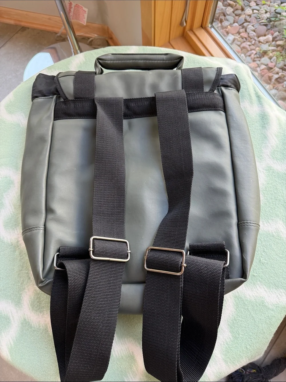 HUGO Boss Dark Olive Green and Black Men's Flap Buckle Backpack